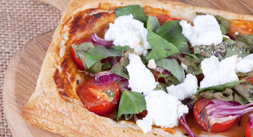 Goats' Cheese, Tomato and Basil Tartlets